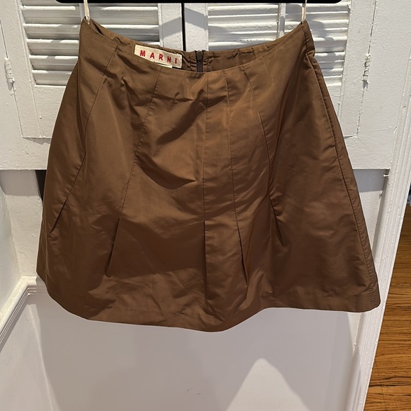 MARNI Brown Flare 2 Pocket Skirt